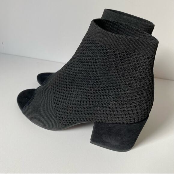 Eileen Fisher Black Croft Stretch Knit Open Toe Booties size 5 - Picture 5 of 9